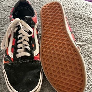 Vans Black and Red Patterned Shoes